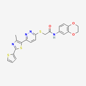 N-(2,3-dihydrobenzo[b][1,4]dioxin-6-yl)-2-((6-(4-methyl-2-(thiophen-2-yl)thiazol-5-yl)pyridazin-3-yl)thio)acetamide