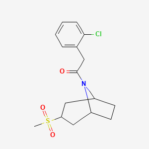 2-(2-chlorophenyl)-1-((1R,5S)-3-(methylsulfonyl)-8-azabicyclo[3.2.1]octan-8-yl)ethanone