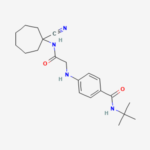 molecular formula C21H30N4O2 B2386940 N-tert-butyl-4-[[2-[(1-cyanocycloheptyl)amino]-2-oxoethyl]amino]benzamide CAS No. 1259095-34-5