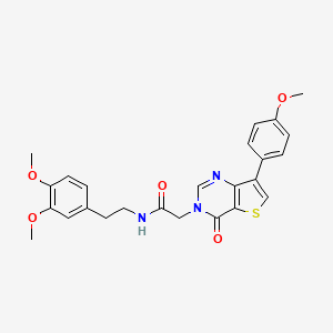 molecular formula C25H25N3O5S B2386963 N-[2-(3,4-dimethoxyphenyl)ethyl]-2-[7-(4-methoxyphenyl)-4-oxothieno[3,2-d]pyrimidin-3(4H)-yl]acetamide CAS No. 1207025-86-2