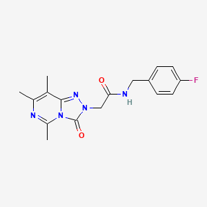 N-[(4-Fluorophenyl)methyl]-2-(5,7,8-trimethyl-3-oxo-[1,2,4]triazolo[4,3-c]pyrimidin-2-yl)acetamide