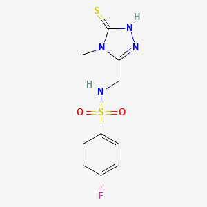4-fluoro-N-[(4-methyl-5-sulfanyl-4H-1,2,4-triazol-3-yl)methyl]benzenesulfonamide