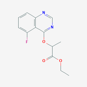 molecular formula C13H13FN2O3 B2386982 Ethyl 2-[(5-fluoro-4-quinazolinyl)oxy]propanoate CAS No. 329698-76-2