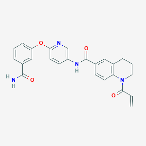 molecular formula C25H22N4O4 B2386984 N-[6-(3-Carbamoylphenoxy)pyridin-3-yl]-1-prop-2-enoyl-3,4-dihydro-2H-quinoline-6-carboxamide CAS No. 2418717-65-2