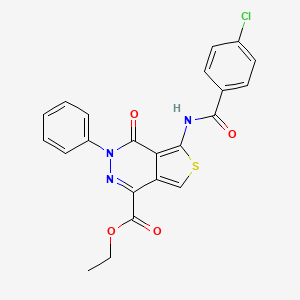 Ethyl 5-[(4-chlorobenzoyl)amino]-4-oxo-3-phenylthieno[3,4-d]pyridazine-1-carboxylate