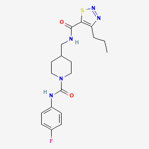N-((1-((4-fluorophenyl)carbamoyl)piperidin-4-yl)methyl)-4-propyl-1,2,3-thiadiazole-5-carboxamide