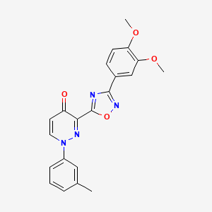 molecular formula C21H18N4O4 B2386993 3-(3-(3,4-dimethoxyphenyl)-1,2,4-oxadiazol-5-yl)-1-(m-tolyl)pyridazin-4(1H)-one CAS No. 1251618-82-2