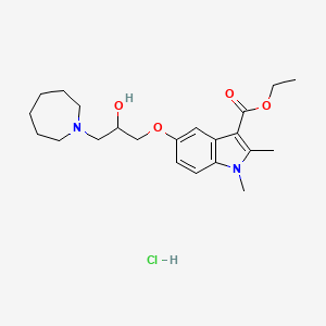 molecular formula C22H33ClN2O4 B2387010 ethyl 5-[3-(azepan-1-yl)-2-hydroxypropoxy]-1,2-dimethyl-1H-indole-3-carboxylate hydrochloride CAS No. 1052524-02-3