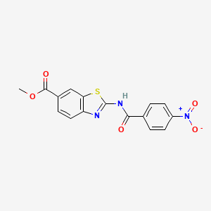 molecular formula C16H11N3O5S B2387017 Methyl 2-(4-nitrobenzamido)benzo[d]thiazole-6-carboxylate CAS No. 519019-35-3