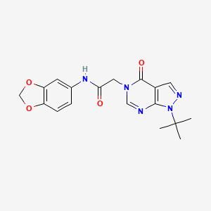 N-(benzo[d][1,3]dioxol-5-yl)-2-(1-(tert-butyl)-4-oxo-1H-pyrazolo[3,4-d]pyrimidin-5(4H)-yl)acetamide