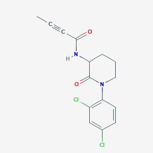molecular formula C15H14Cl2N2O2 B2387039 N-[1-(2,4-Dichlorophenyl)-2-oxopiperidin-3-YL]but-2-ynamide CAS No. 1935691-32-9