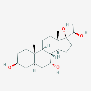 molecular formula C13H12O2 B238704 Pregnane-3,7,17,20-tetrol CAS No. 137767-50-1