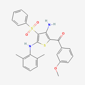 (3-Amino-5-((2,6-dimethylphenyl)amino)-4-(phenylsulfonyl)thiophen-2-yl)(3-methoxyphenyl)methanone