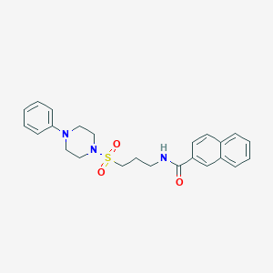 molecular formula C24H27N3O3S B2387046 N-(3-((4-phenylpiperazin-1-yl)sulfonyl)propyl)-2-naphthamide CAS No. 1021217-88-8
