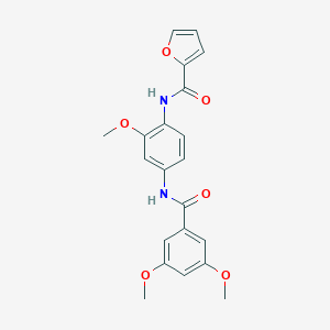 molecular formula C21H20N2O6 B238708 N-{4-[(3,5-dimethoxybenzoyl)amino]-2-methoxyphenyl}-2-furamide 