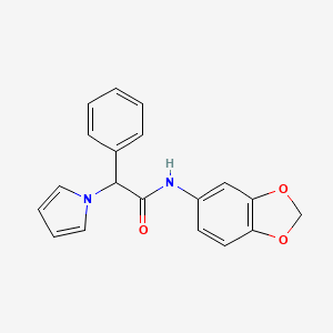 molecular formula C19H16N2O3 B2387082 N-(1,3-Benzodioxol-5-yl)-2-phenyl-2-pyrrol-1-ylacetamide CAS No. 1286695-50-8