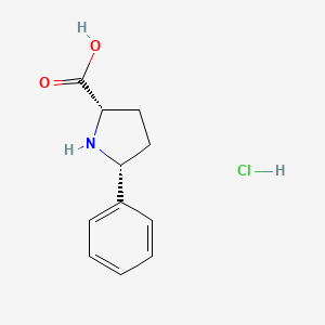 molecular formula C11H14ClNO2 B2387085 cis-5-Phenyl proline hydrochloride CAS No. 2413848-24-3