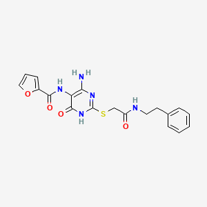 molecular formula C19H19N5O4S B2387087 N-(4-amino-6-oxo-2-((2-oxo-2-(phenethylamino)ethyl)thio)-1,6-dihydropyrimidin-5-yl)furan-2-carboxamide CAS No. 868226-46-4