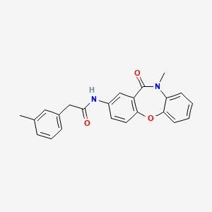 molecular formula C23H20N2O3 B2387091 N-(10-methyl-11-oxo-10,11-dihydrodibenzo[b,f][1,4]oxazepin-2-yl)-2-(m-tolyl)acetamide CAS No. 922028-81-7