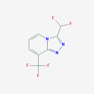 molecular formula C8H4F5N3 B2387105 3-(Difluoromethyl)-8-(trifluoromethyl)[1,2,4]triazolo[4,3-a]pyridine CAS No. 477871-44-6