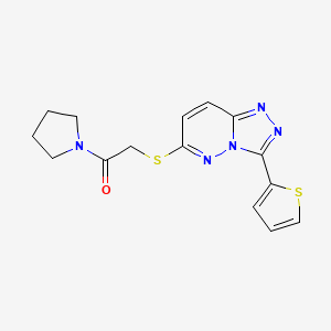 1-Pyrrolidin-1-yl-2-[(3-thiophen-2-yl-[1,2,4]triazolo[4,3-b]pyridazin-6-yl)sulfanyl]ethanone