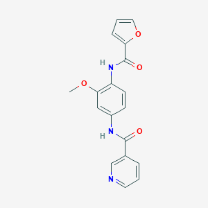 molecular formula C18H15N3O4 B238711 N-[4-(2-furoylamino)-3-methoxyphenyl]nicotinamide 