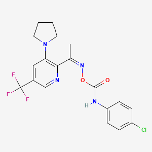 2-({[(4-Chloroanilino)carbonyl]oxy}ethanimidoyl)-3-(1-pyrrolidinyl)-5-(trifluoromethyl)pyridine