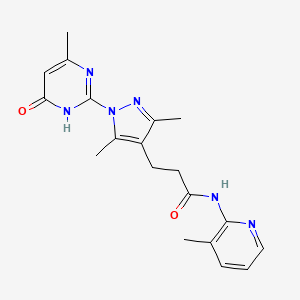 3-(3,5-dimethyl-1-(4-methyl-6-oxo-1,6-dihydropyrimidin-2-yl)-1H-pyrazol-4-yl)-N-(3-methylpyridin-2-yl)propanamide