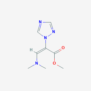molecular formula C8H12N4O2 B2387116 methyl (2E)-3-(dimethylamino)-2-(1H-1,2,4-triazol-1-yl)prop-2-enoate CAS No. 691880-49-6