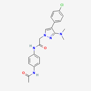N-(4-acetamidophenyl)-2-(4-(4-chlorophenyl)-3-(dimethylamino)-1H-pyrazol-1-yl)acetamide