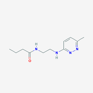 molecular formula C11H18N4O B2387143 N-(2-((6-methylpyridazin-3-yl)amino)ethyl)butyramide CAS No. 1171729-37-5