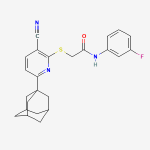 2-[6-(1-adamantyl)-3-cyanopyridin-2-yl]sulfanyl-N-(3-fluorophenyl)acetamide