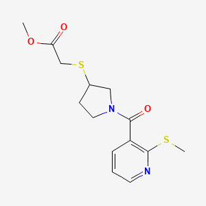 Methyl 2-((1-(2-(methylthio)nicotinoyl)pyrrolidin-3-yl)thio)acetate