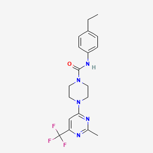 molecular formula C19H22F3N5O B2387186 N-(4-ethylphenyl)-4-[2-methyl-6-(trifluoromethyl)pyrimidin-4-yl]piperazine-1-carboxamide CAS No. 1989756-62-8