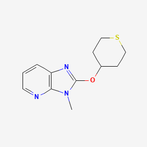 molecular formula C12H15N3OS B2387202 3-methyl-2-(thian-4-yloxy)-3H-imidazo[4,5-b]pyridine CAS No. 2199572-92-2