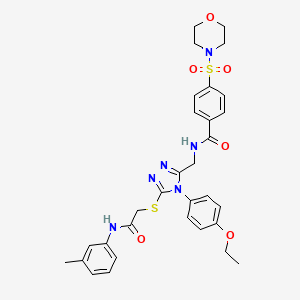 molecular formula C31H34N6O6S2 B2387216 N-((4-(4-ethoxyphenyl)-5-((2-oxo-2-(m-tolylamino)ethyl)thio)-4H-1,2,4-triazol-3-yl)methyl)-4-(morpholinosulfonyl)benzamide CAS No. 309968-71-6