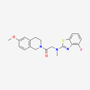 molecular formula C20H20FN3O2S B2387220 2-((4-fluorobenzo[d]thiazol-2-yl)(methyl)amino)-1-(6-methoxy-3,4-dihydroisoquinolin-2(1H)-yl)ethanone CAS No. 1396782-71-0