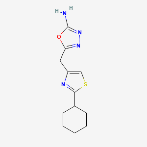 5-[(2-Cyclohexyl-1,3-thiazol-4-yl)methyl]-1,3,4-oxadiazol-2-amine