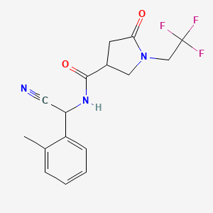 N-[cyano(2-methylphenyl)methyl]-5-oxo-1-(2,2,2-trifluoroethyl)pyrrolidine-3-carboxamide