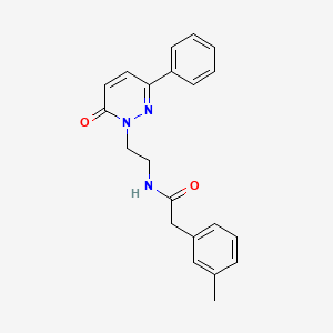molecular formula C21H21N3O2 B2387224 N-(2-(6-oxo-3-phenylpyridazin-1(6H)-yl)ethyl)-2-(m-tolyl)acetamide CAS No. 921873-03-2