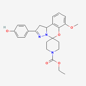 Ethyl 2-(4-hydroxyphenyl)-7-methoxy-1,10b-dihydrospiro[benzo[e]pyrazolo[1,5-c][1,3]oxazine-5,4'-piperidine]-1'-carboxylate