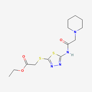 Ethyl 2-({5-[(2-piperidinoacetyl)amino]-1,3,4-thiadiazol-2-yl}sulfanyl)acetate