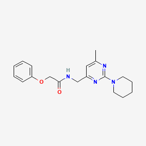 molecular formula C19H24N4O2 B2387308 N-((6-methyl-2-(piperidin-1-yl)pyrimidin-4-yl)methyl)-2-phenoxyacetamide CAS No. 1798034-75-9