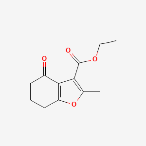 molecular formula C12H14O4 B2387341 Ethyl 2-methyl-4-oxo-4,5,6,7-tetrahydro-1-benzofuran-3-carboxylate CAS No. 1049031-60-8