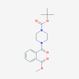 molecular formula C18H24N2O5 B2387347 tert-Butyl 4-{[2-(methoxycarbonyl)phenyl]carbonyl}piperazine-1-carboxylate CAS No. 1093641-67-8