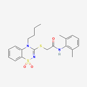 B2387363 2-((4-butyl-1,1-dioxido-4H-benzo[e][1,2,4]thiadiazin-3-yl)thio)-N-(2,6-dimethylphenyl)acetamide CAS No. 893790-18-6