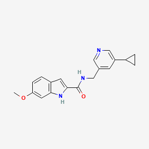 molecular formula C19H19N3O2 B2387371 N-[(5-cyclopropylpyridin-3-yl)methyl]-6-methoxy-1H-indole-2-carboxamide CAS No. 2034228-46-9