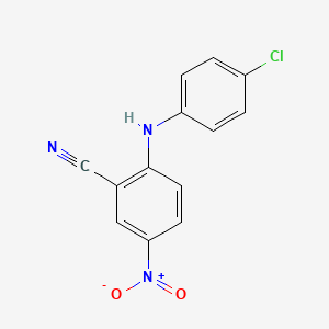 molecular formula C13H8ClN3O2 B2387380 2-[(4-Chlorophenyl)amino]-5-nitrobenzonitrile CAS No. 784194-67-8