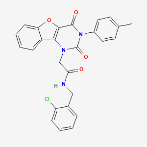molecular formula C26H20ClN3O4 B2387439 N-(2-chlorobenzyl)-2-(2,4-dioxo-3-(p-tolyl)-3,4-dihydrobenzofuro[3,2-d]pyrimidin-1(2H)-yl)acetamide CAS No. 877657-22-2