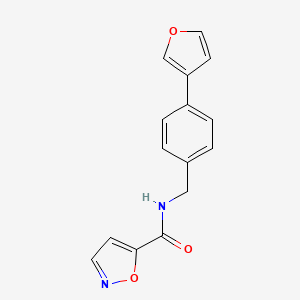 molecular formula C15H12N2O3 B2387500 N-(4-(furan-3-yl)benzyl)isoxazole-5-carboxamide CAS No. 2034296-49-4